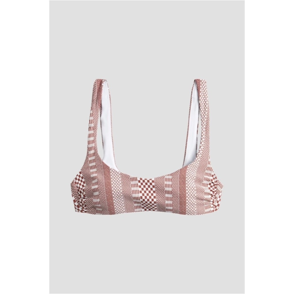 NEW Veronica Beard Celeste ruched printed bikini top